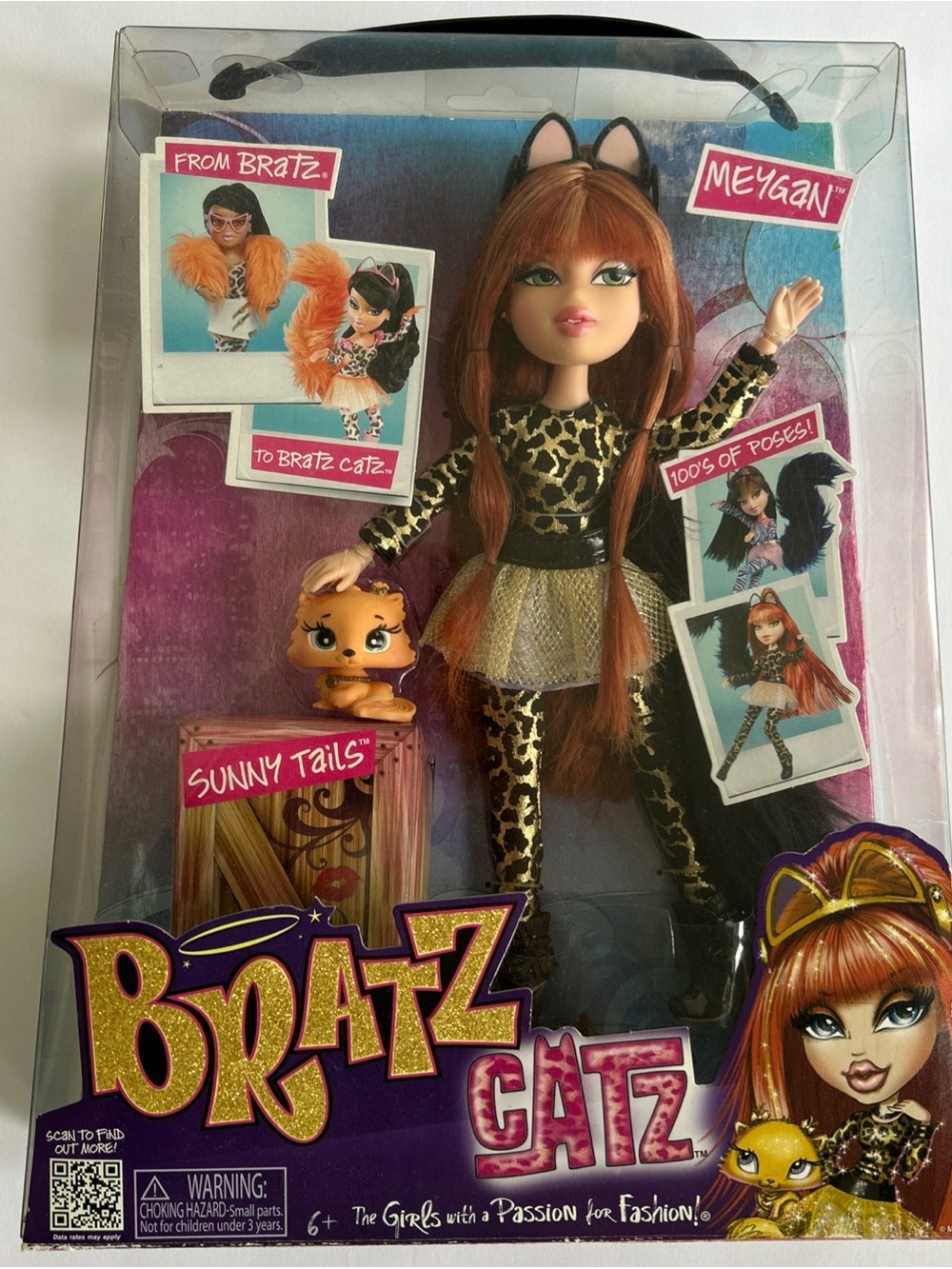 Bratz Catz Meygan Doll - Leopard Print Outfit with Orange Hair